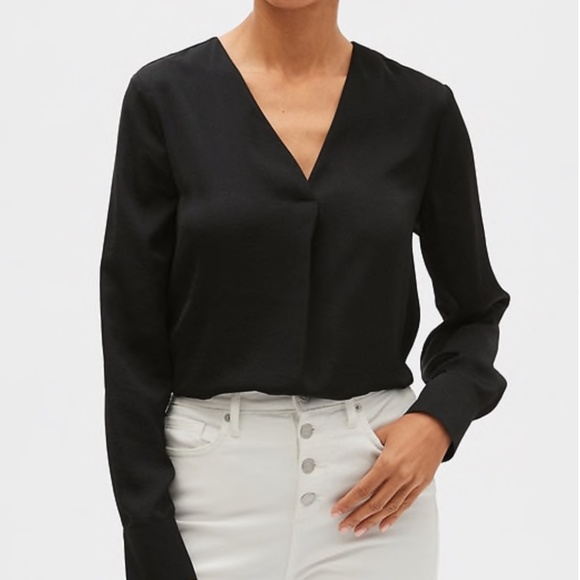 Banana Republic Tops - Banana Republic Black Silk V- neck Blouse